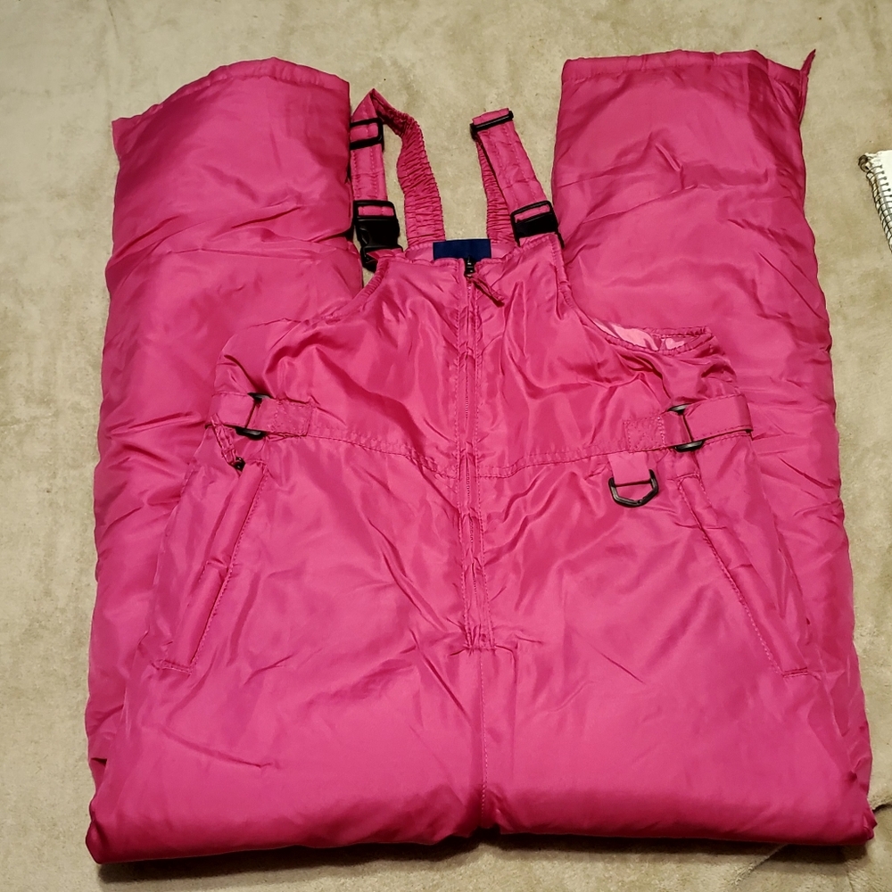 CHEROKEE Kids Snow Girls Insulated Ski Pants Overalls 16/18 Pink Bibs